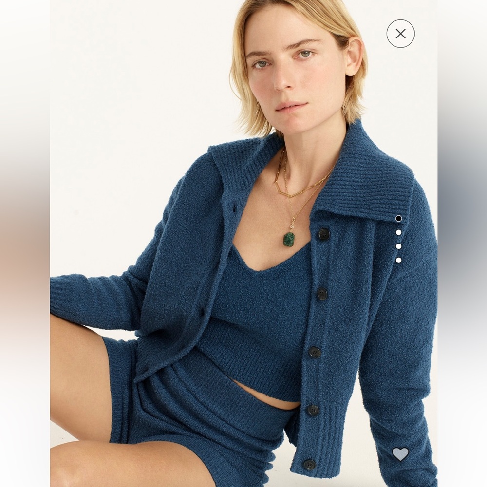 J. Crew Collared cotton-blend bouclé cardigan sweater